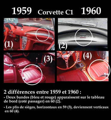 Différences Corvette C1 1959-60